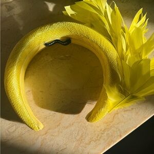 Karen Millen Yellow Feathered Headband